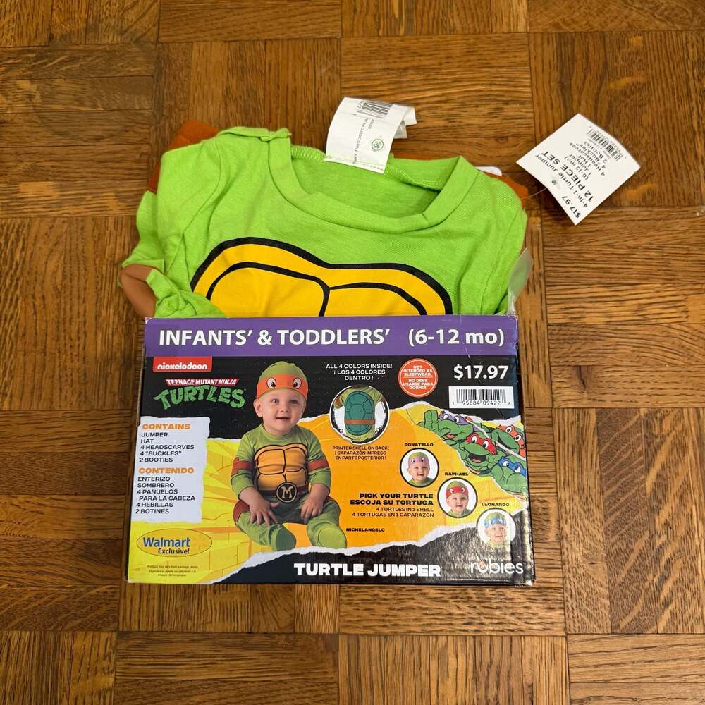 Nickelodeon Teenage Mutant Ninja Turtles 4-in-1 Infant Turtle Costume 6-12 Mon